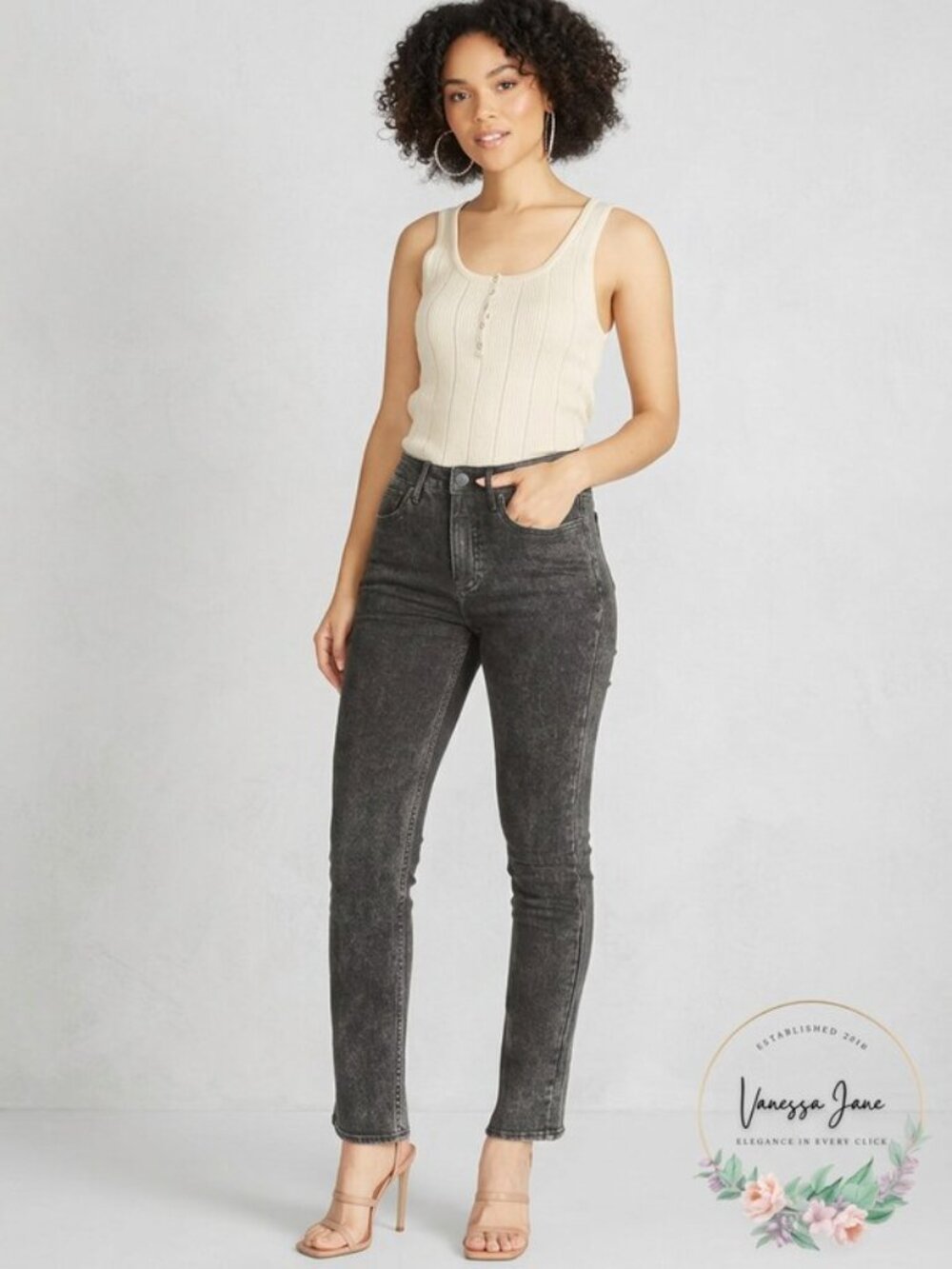 VIGOSS Jeans High Rise Straight-Leg Jeans, Size 29